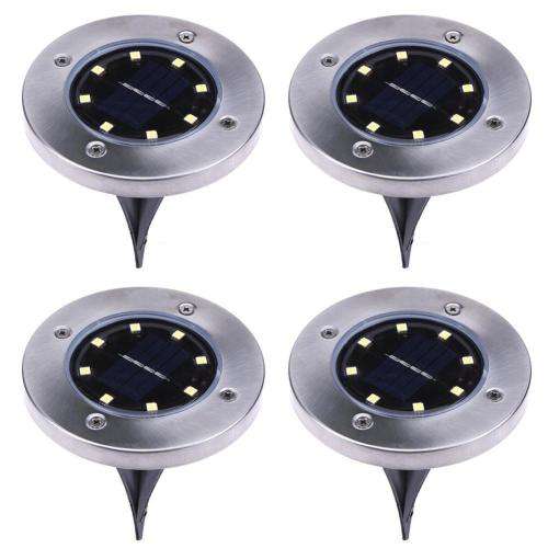 4 pcs 8 LED Solar Power Buried Light Under Ground Lamp Outdoor Path Way Garden Decking