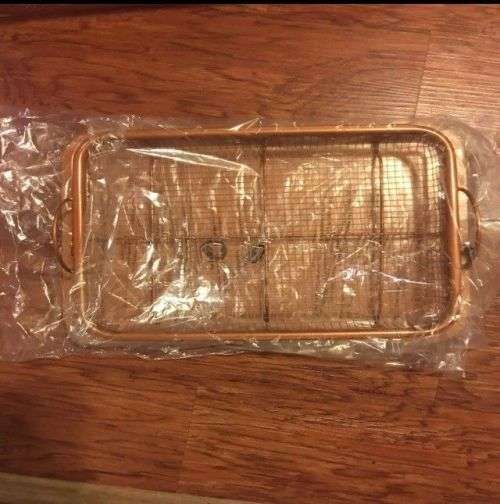 Copper Crispy Tray Oven Air Fryer Mesh Basket Ceramic Coating - Cook With No Oil