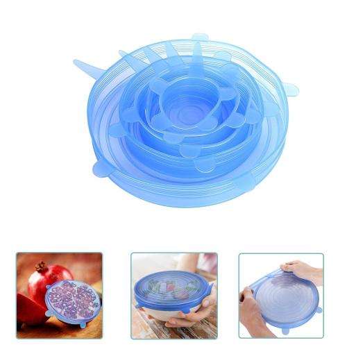 6 Pack Stretch Reusable Silicone Seal Cover