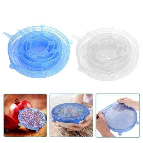 6 Pack Stretch Reusable Silicone Seal Cover