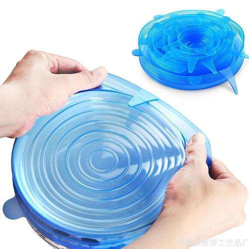 6 Pack Stretch Reusable Silicone Seal Cover