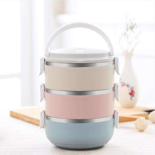 3 Layers Stainless Steel Lunch Box Thermal Food Bento Insulated Container