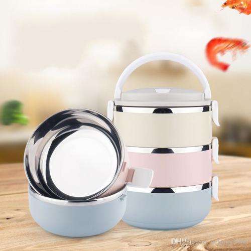 3 Layers Stainless Steel Lunch Box Thermal Food Bento Insulated Container