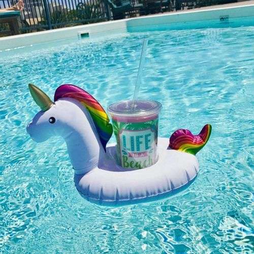 Inflatable Unicorn /Flamingo Cup Holder Pool Float Lilo Bath Toy Beach Toy