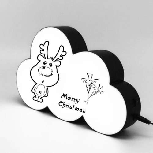 DIY Message Acrylic LED Light Advertising Display Battery Cloud light box