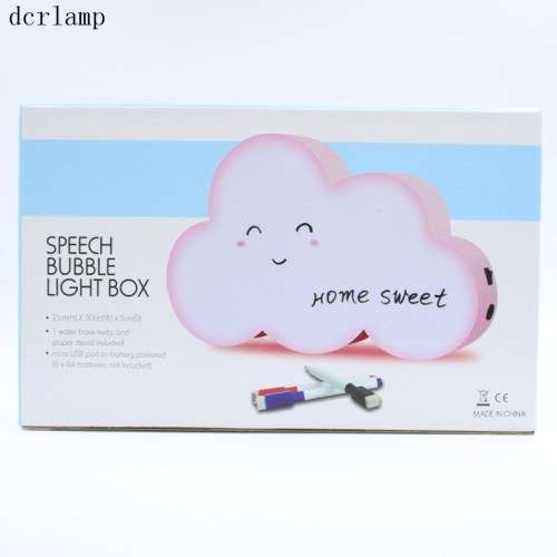 DIY Message Acrylic LED Light Advertising Display Battery Cloud light box