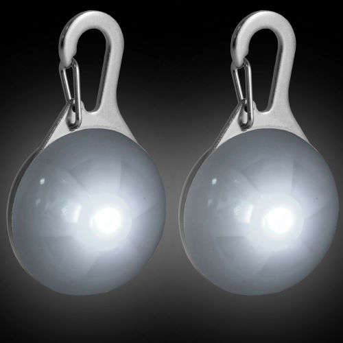 Dog Puppy Pet Collar Pendant LED Safety Clip-On Night Light Flashing