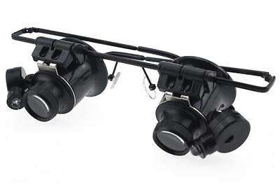 23X Watch Magnifier Jeweler Magnifying Eye Glasses Loupe Lens Repair LED Light