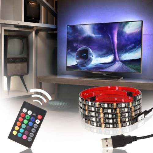 2M RGB SMD5050 Waterproof LED Strip Light TV Backlilghting Kit + Remote Controller