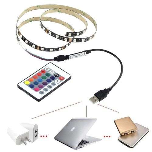 2M RGB SMD5050 Waterproof LED Strip Light TV Backlilghting Kit + Remote Controller