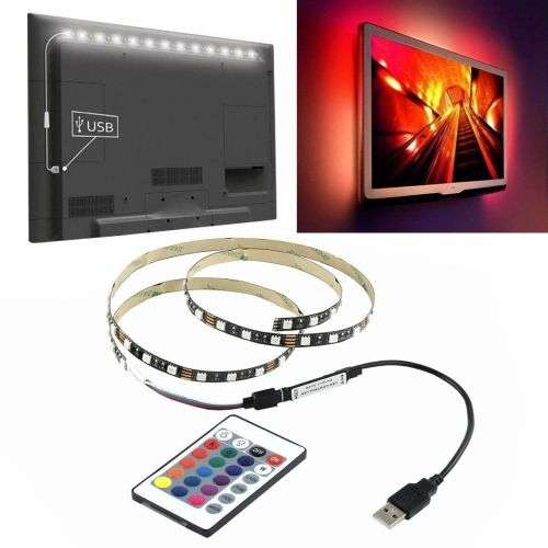 2M RGB SMD5050 Waterproof LED Strip Light TV Backlilghting Kit + Remote Controller