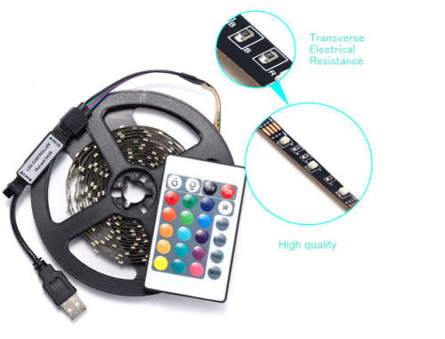 2M RGB SMD5050 Waterproof LED Strip Light TV Backlilghting Kit + Remote Controller
