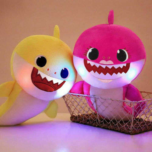 30cm Baby Shark Plush Singing LED Light Plush Toys Music Doll English Song Toy Gift