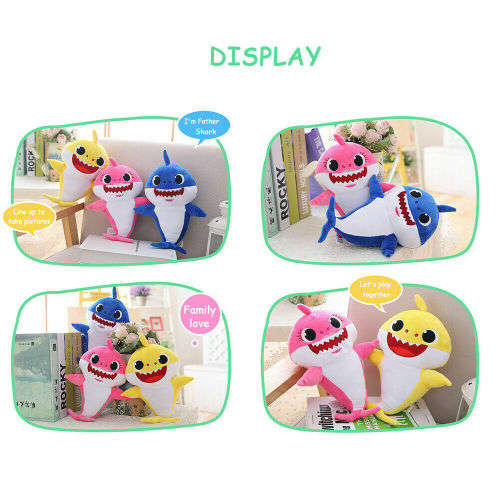 30cm Baby Shark Plush Singing LED Light Plush Toys Music Doll English Song Toy Gift