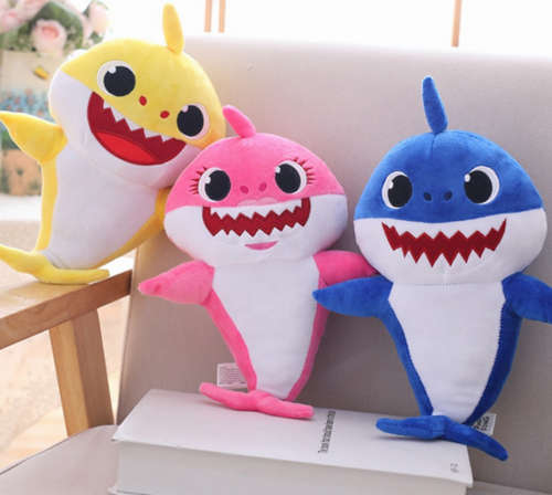 30cm Baby Shark Plush Singing LED Light Plush Toys Music Doll English Song Toy Gift
