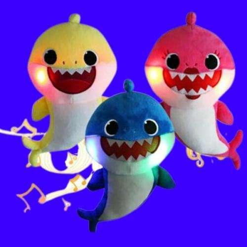 30cm Baby Shark Plush Singing LED Light Plush Toys Music Doll English Song Toy Gift