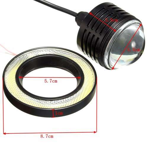 Universal CREE Led Spot lamp with Angel Eye Ring (76MM /89mm)-white