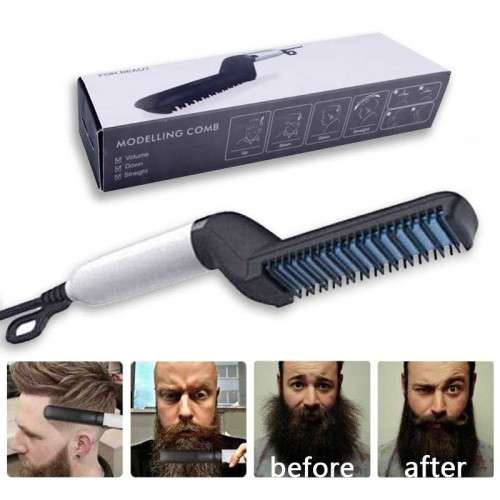 Men's Beard and Hair Curling Straightener Modelling Comb