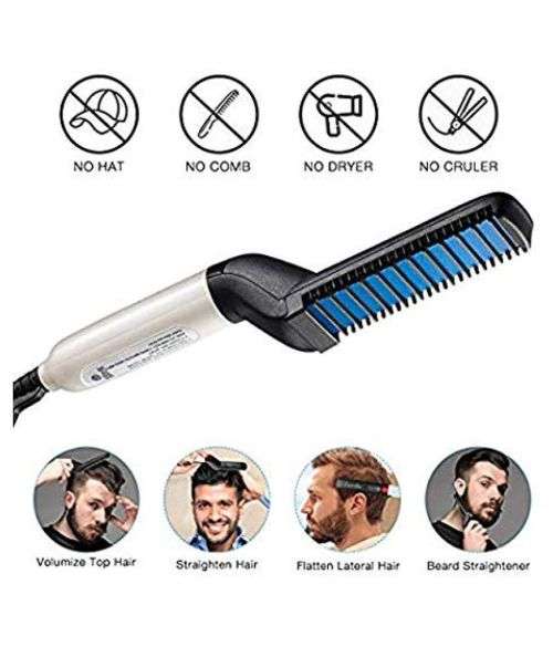 Men's Beard and Hair Curling Straightener Modelling Comb