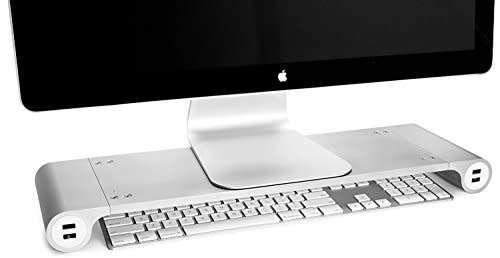 Universal Monitor and Laptop Space Bar with 4 Built-In USB charging ports
