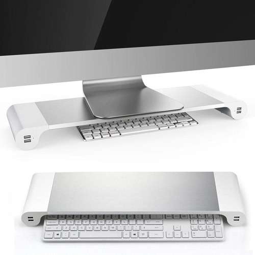 Universal Monitor and Laptop Space Bar with 4 Built-In USB charging ports