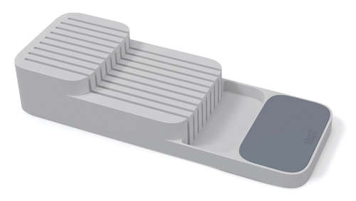 2 Tiers In-Drawer PVC Knife Block Holder Storage Organizer Kitchen Knives Drawer