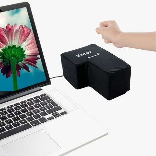 Groß Enter Anti Stress Relief Supersized USB Big Enter Key Unbreakable Pillow DE