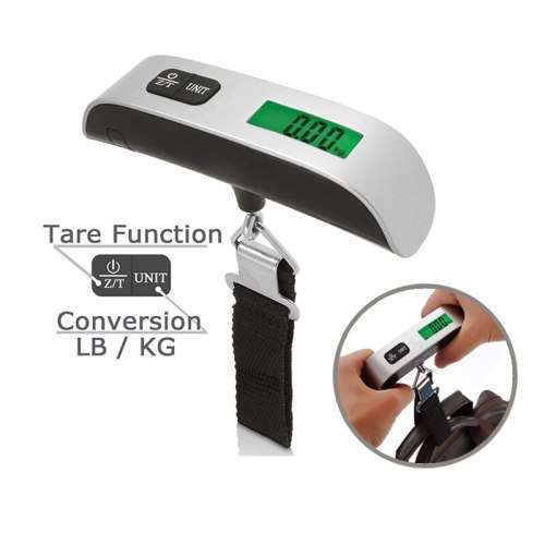 Portable digital luggage scale with room temperature display for travel 50kg