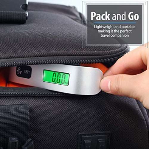 Portable digital luggage scale with room temperature display for travel 50kg