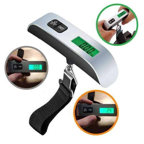 Portable digital luggage scale with room temperature display for travel 50kg