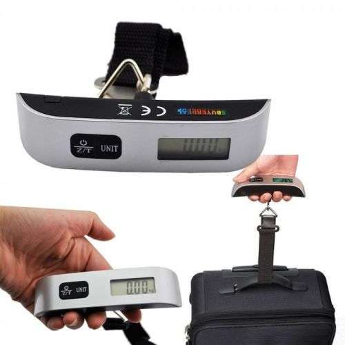 Portable digital luggage scale with room temperature display for travel 50kg