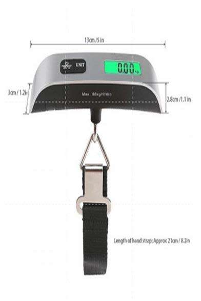 Portable digital luggage scale with room temperature display for travel 50kg