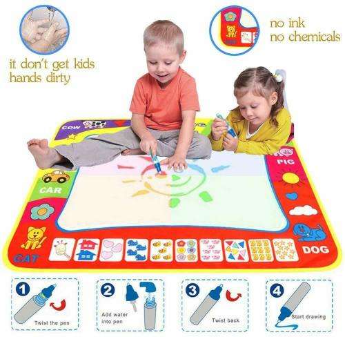 Kids Children Doodle Mat Water Painting Large Writing Board Mat Magic Pen Toy