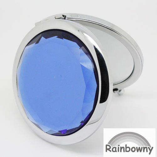 crystal circle   two sides folding makeup mirror