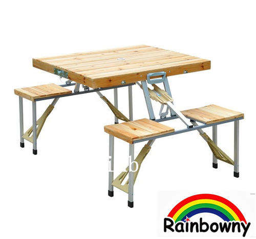 outdoor picnic folding tables With 4 sea.Alloy