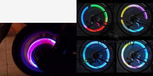 Double Colorful Led Tire Valve Light  For Bicycle Motorcycle Car