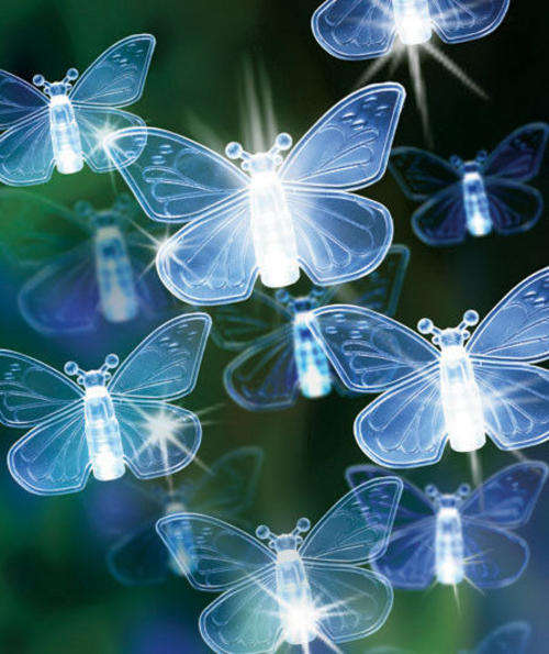 80 Led Butterfly  Powered String Lights Yard Garden Outdoor Decor
