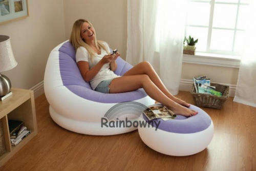 Intex Ultra Inflatable Camp Home Chaise Lounge Chair Dorm Seat Sofa + Ottoman