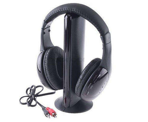 5 in 1 HIFI Wireless Headphone Earphone Headset Monitor FM Radio For TV CD MP3 PC
