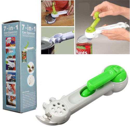 7-in-1 Multi-Function Bottle Cans Jars Opener Cap Remover Kitchen Cooking Tool