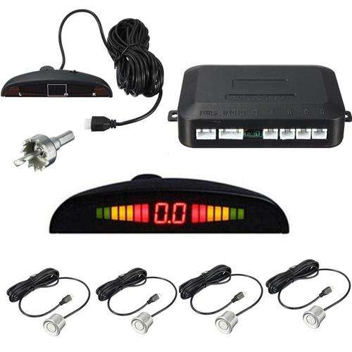 4 Parking Sensors LED Display Car Auto Backup Reverse Radar System Alarm Kit