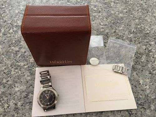 MICHEL HERBELIN DATE MEN'S STAINLESS STEEL WATCH - 12427.B(SEE PICS)