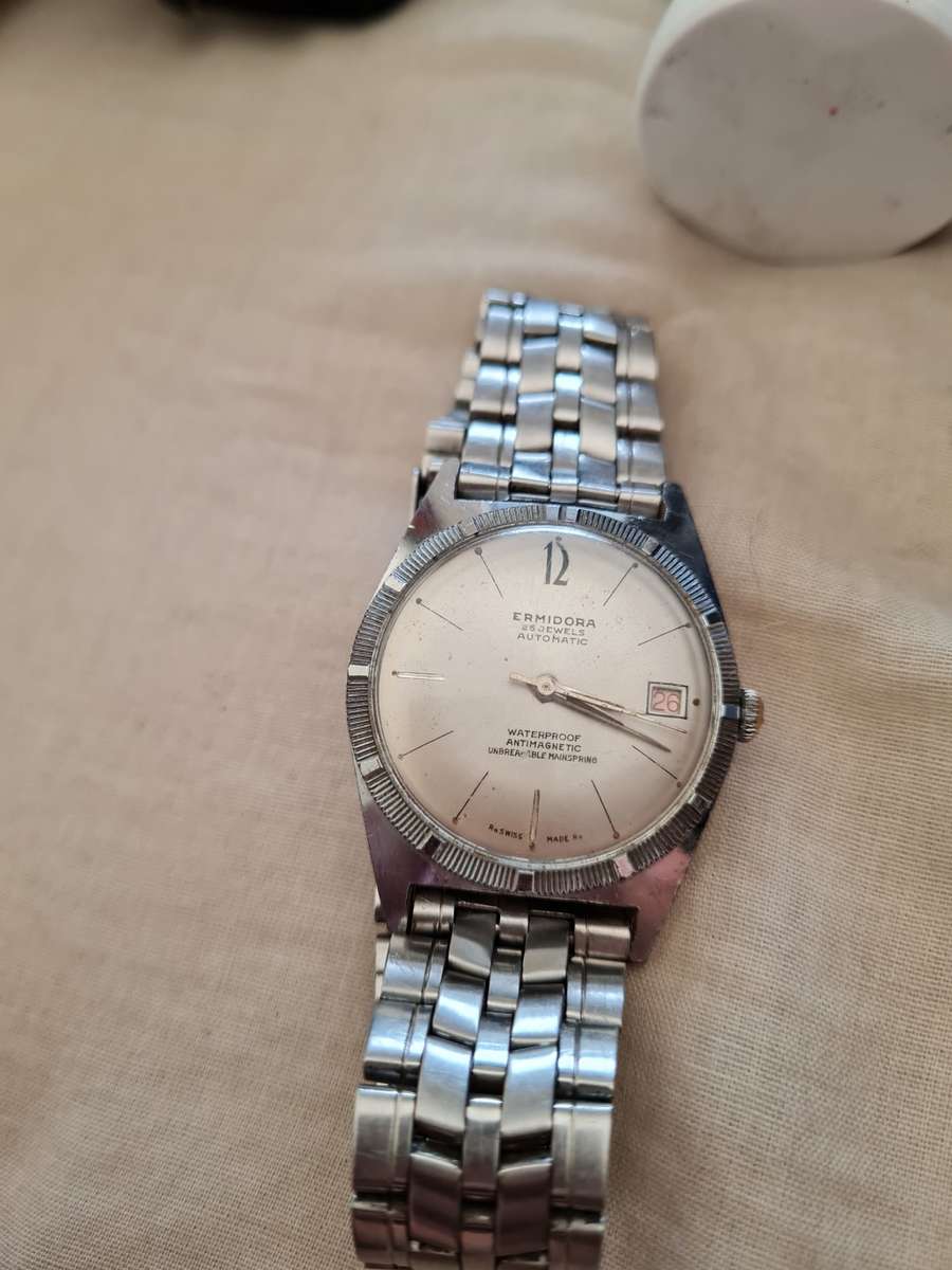 Vintage ermidora automatic watch working