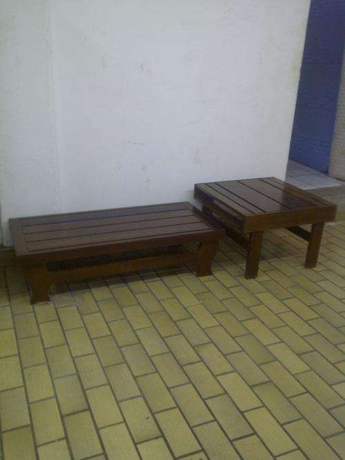 2 Brown Slated Coffee Tables