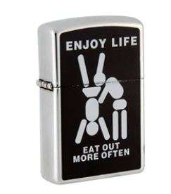 Star Quality Flip Top Lighter ( Enjoy Life Eat Out More Often ) (In Stock)
