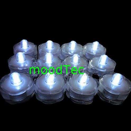 12 Pcs Waterproof Submersible LED Tea light Candles (White)