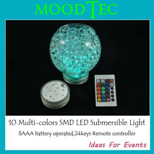 10 LED Colorful Waterproof Submersible Party Light With Remote Control (In Stock)
