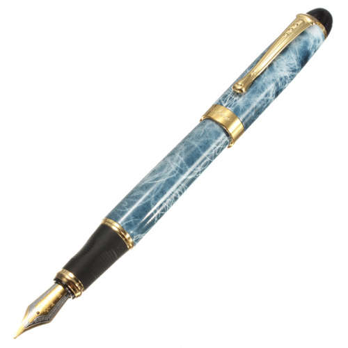 Sky Blue Marbled Medium Nib Fountain Pen (Local Shipping)