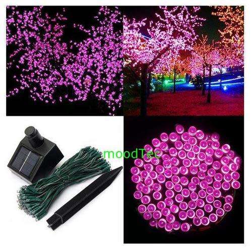 Pink 100 LED Solar Powered Fairy String Light Garden / Party Decor