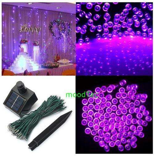 Purple 100 LED Solar Powered Fairy String Light Garden / Party Decor - (Local Shipping)